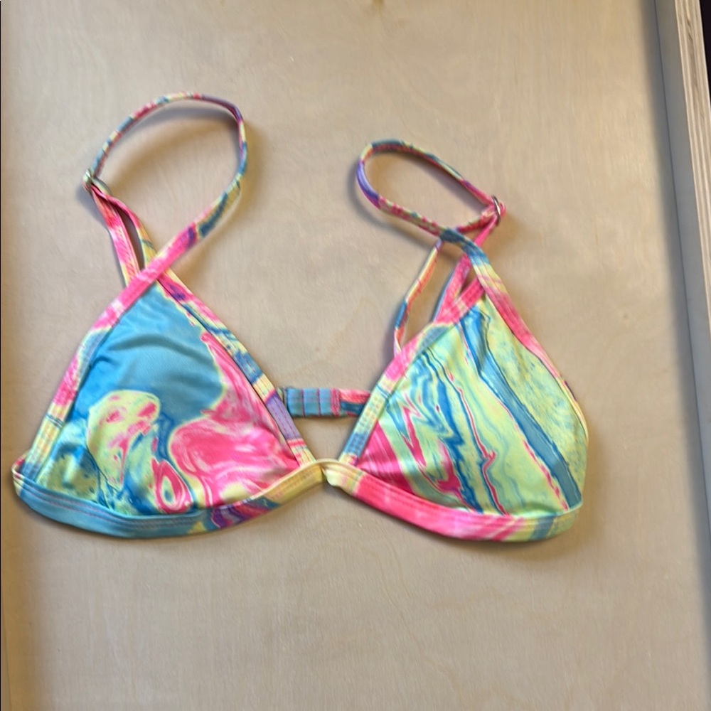 One One Swimwear Colorful Strappy Bikini Top